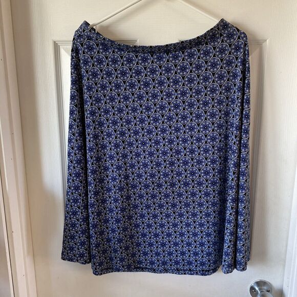 Women’s Large 12/14 George Skirt Blue Geometric Pattern - Picture 8 of 14